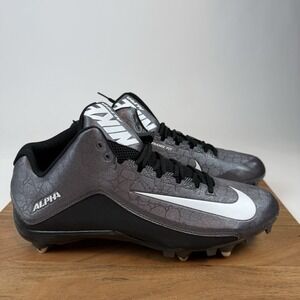 New NIB Mens Nike Alpha Strike 2 3/4 D Gray Athletic Football Cleats Size 14 D